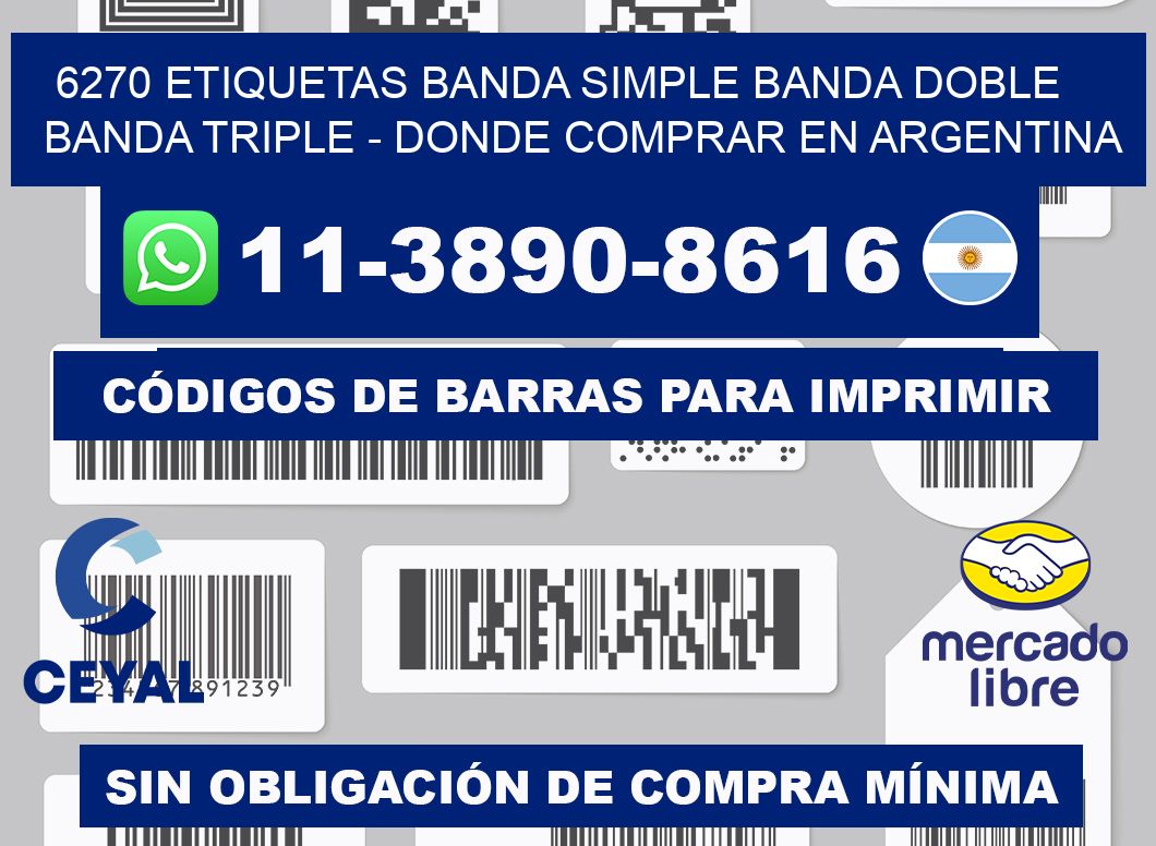6270 etiquetas banda simple banda doble banda triple - Donde Comprar en Argentina