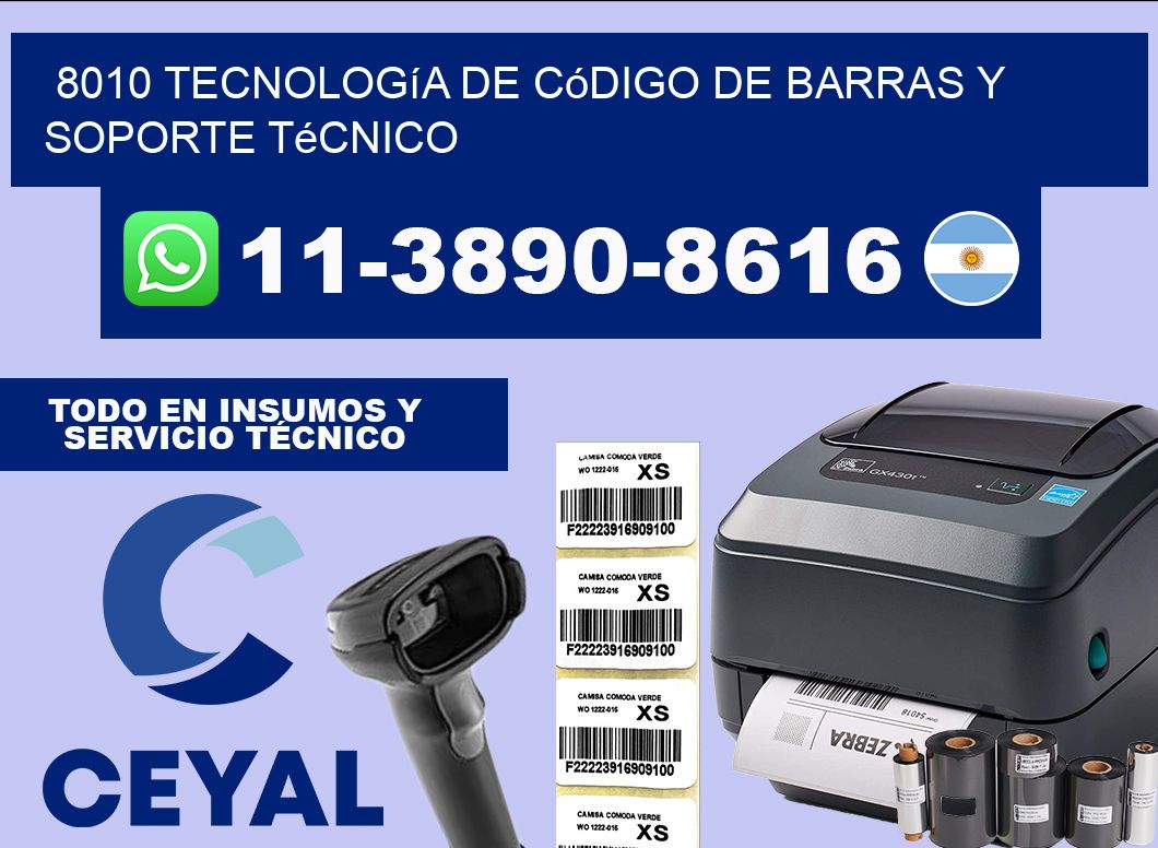 8010 Tecnología de Código de Barras y Soporte Técnico