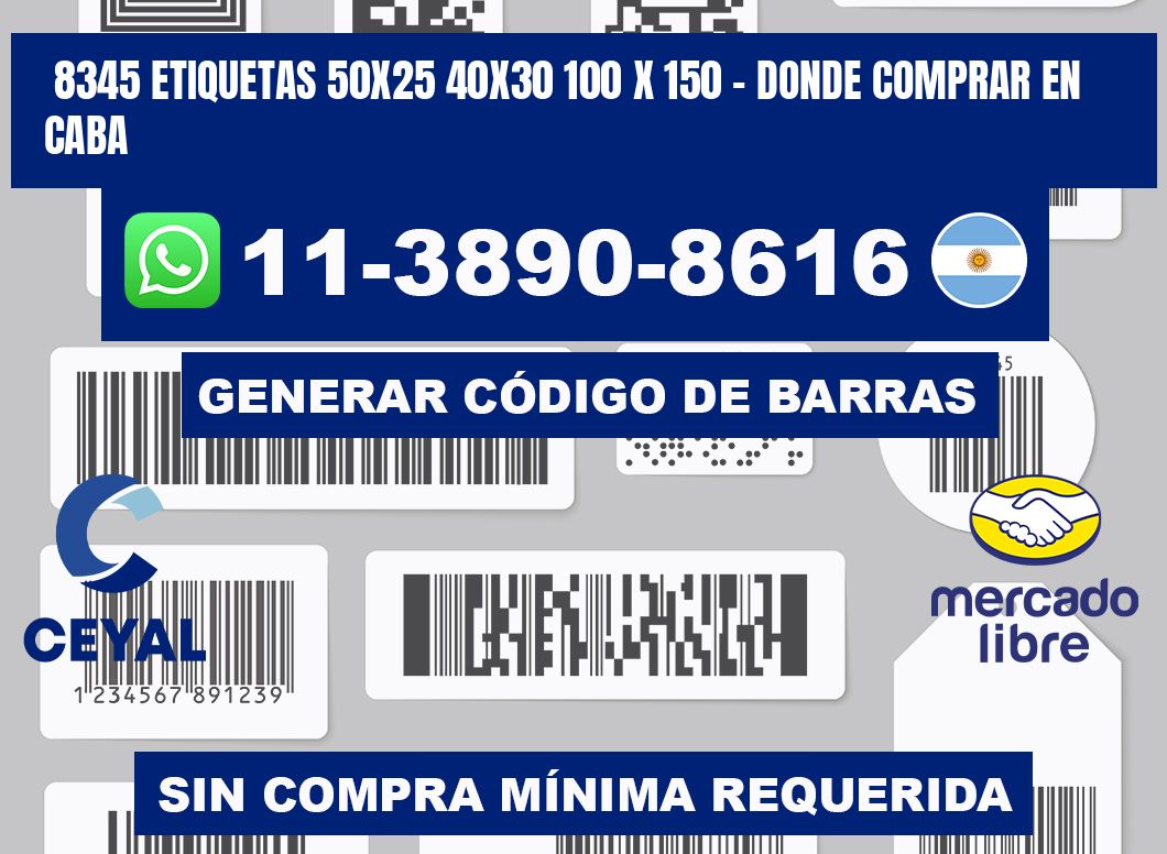 8345 etiquetas 50x25 40x30 100 x 150 - Donde Comprar en Caba