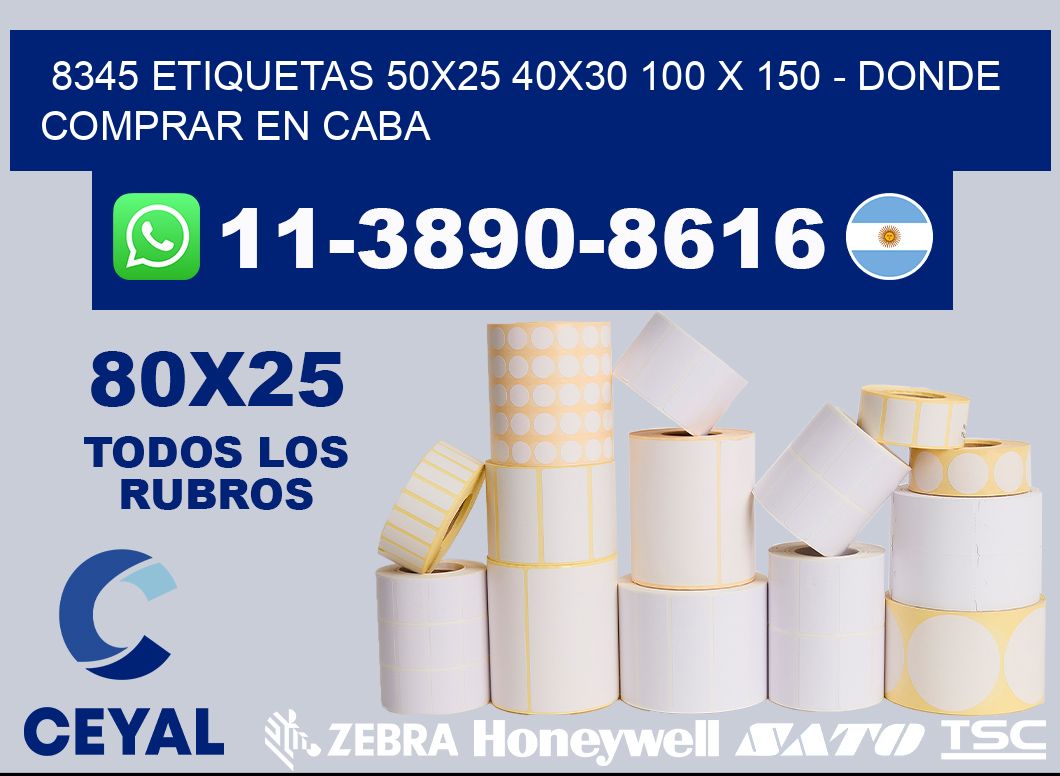 8345 etiquetas 50x25 40x30 100 x 150 - Donde Comprar en Caba