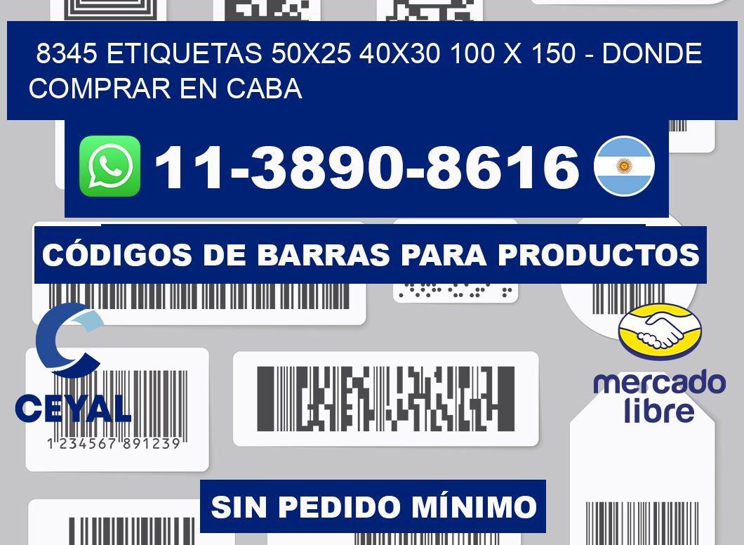 8345 etiquetas 50x25 40x30 100 x 150 - Donde Comprar en Caba