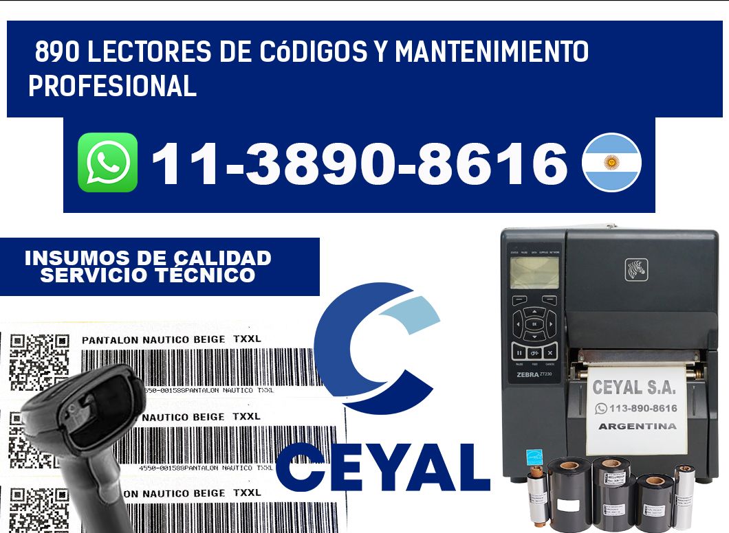 890 Lectores de Códigos y Mantenimiento Profesional