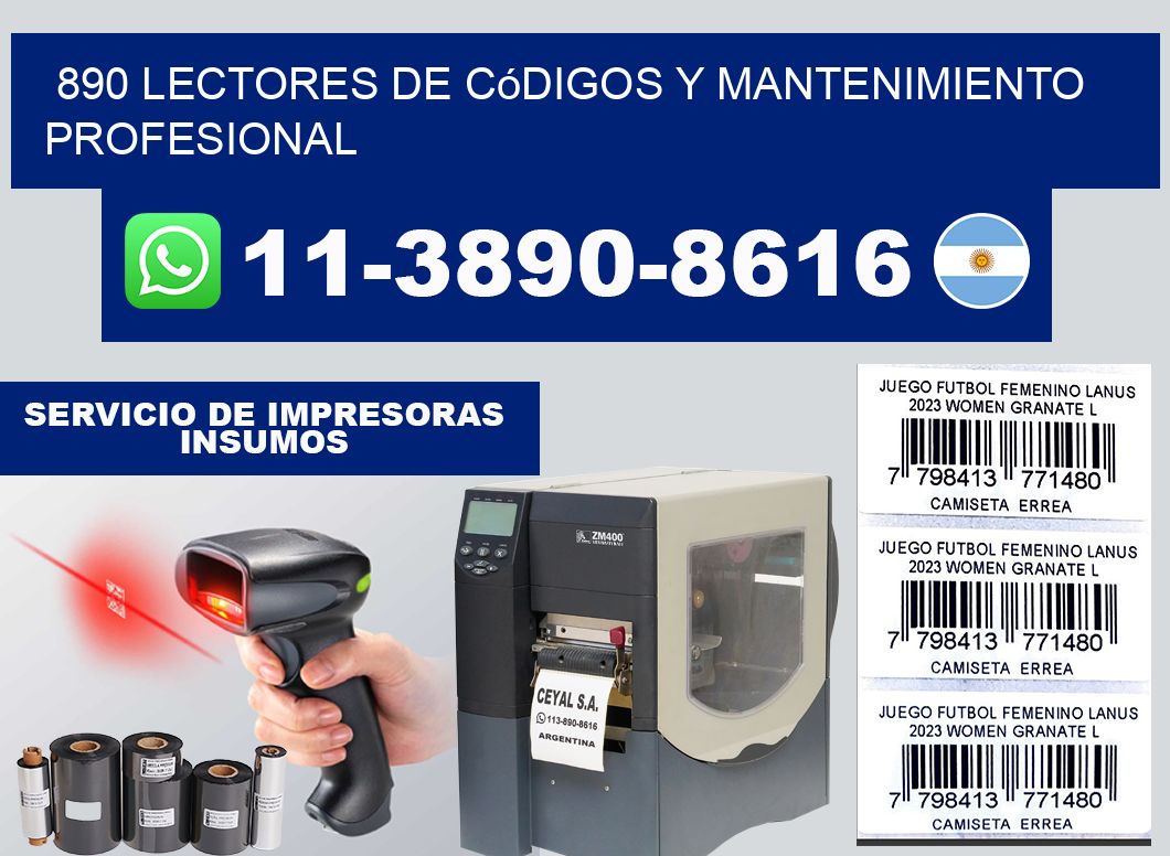 890 Lectores de Códigos y Mantenimiento Profesional