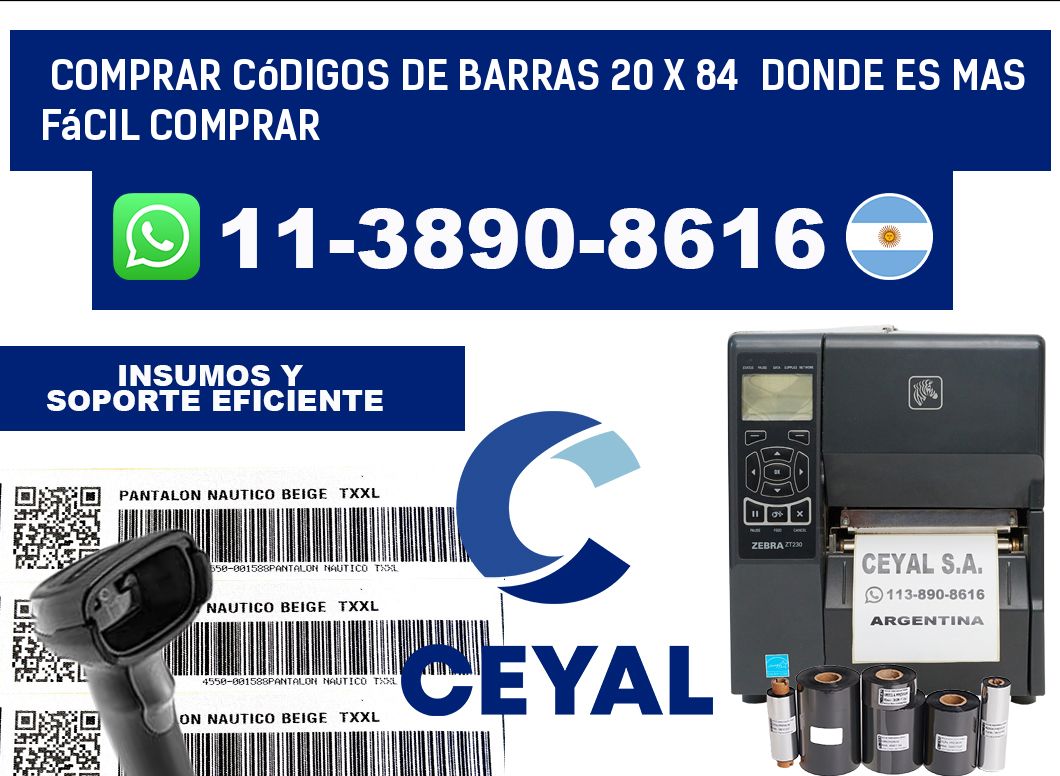 Comprar códigos de barras 20 x 84  Donde es mas fácil comprar