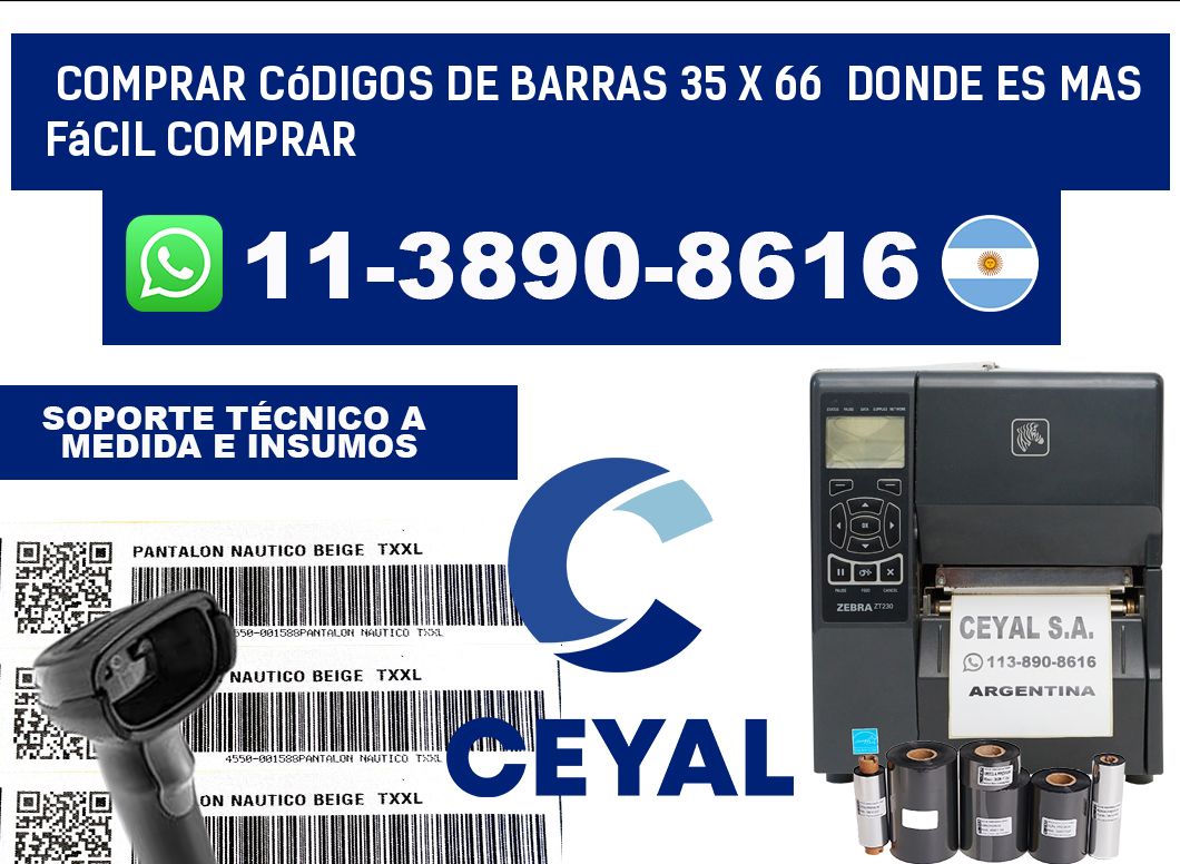 Comprar códigos de barras 35 x 66  Donde es mas fácil comprar