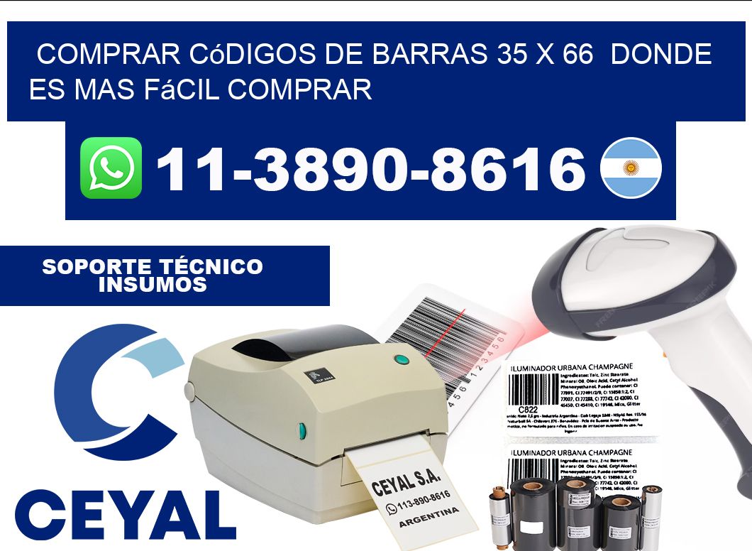 Comprar códigos de barras 35 x 66  Donde es mas fácil comprar