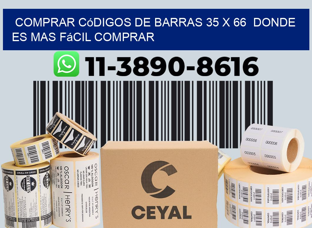 Comprar códigos de barras 35 x 66  Donde es mas fácil comprar