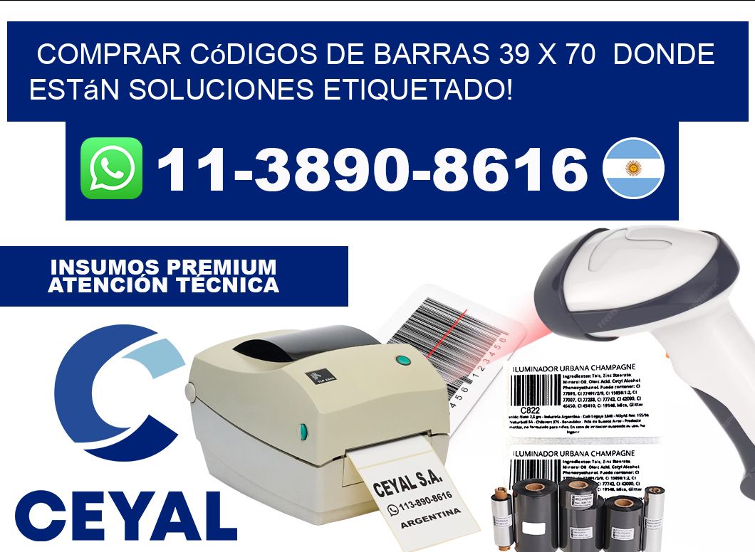 Comprar códigos de barras 39 x 70  donde están soluciones etiquetado!