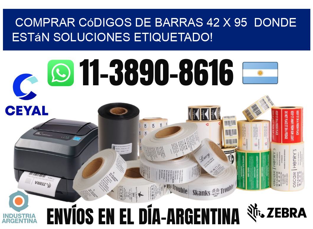 Comprar códigos de barras 42 x 95  donde están soluciones etiquetado!