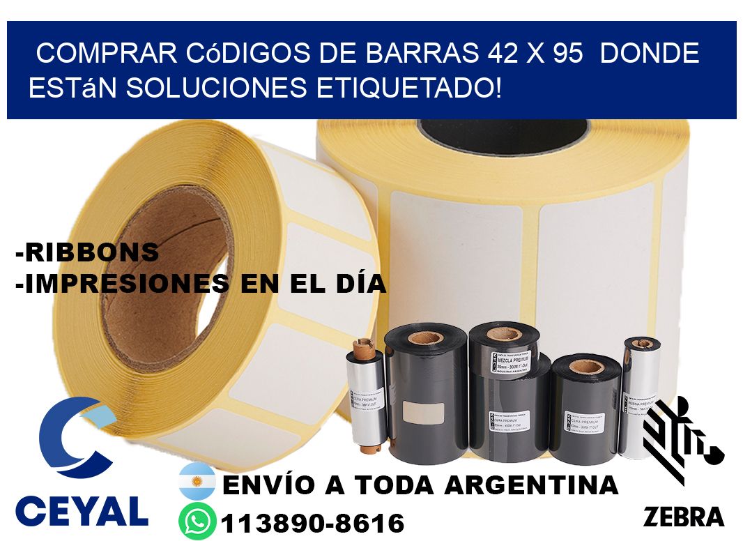 Comprar códigos de barras 42 x 95  donde están soluciones etiquetado!