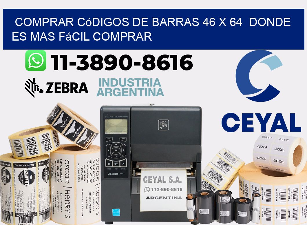 Comprar códigos de barras 46 x 64  Donde es mas fácil comprar