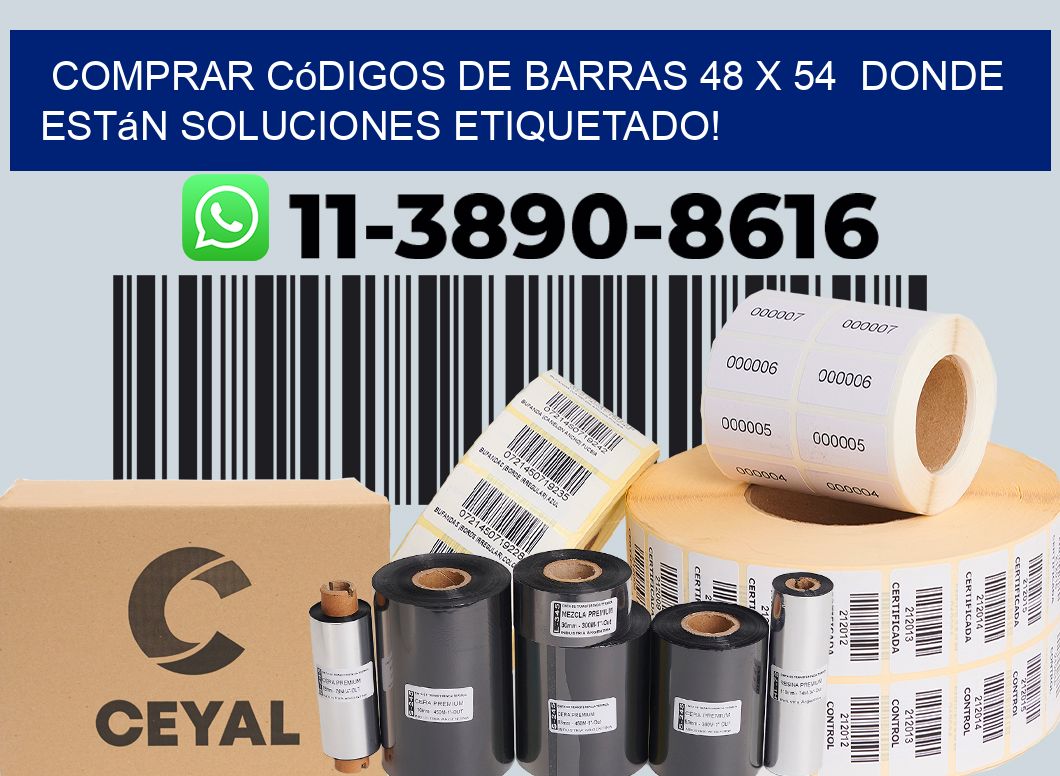 Comprar códigos de barras 48 x 54  donde están soluciones etiquetado!
