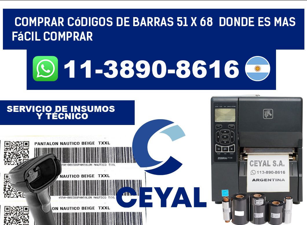 Comprar códigos de barras 51 x 68  Donde es mas fácil comprar