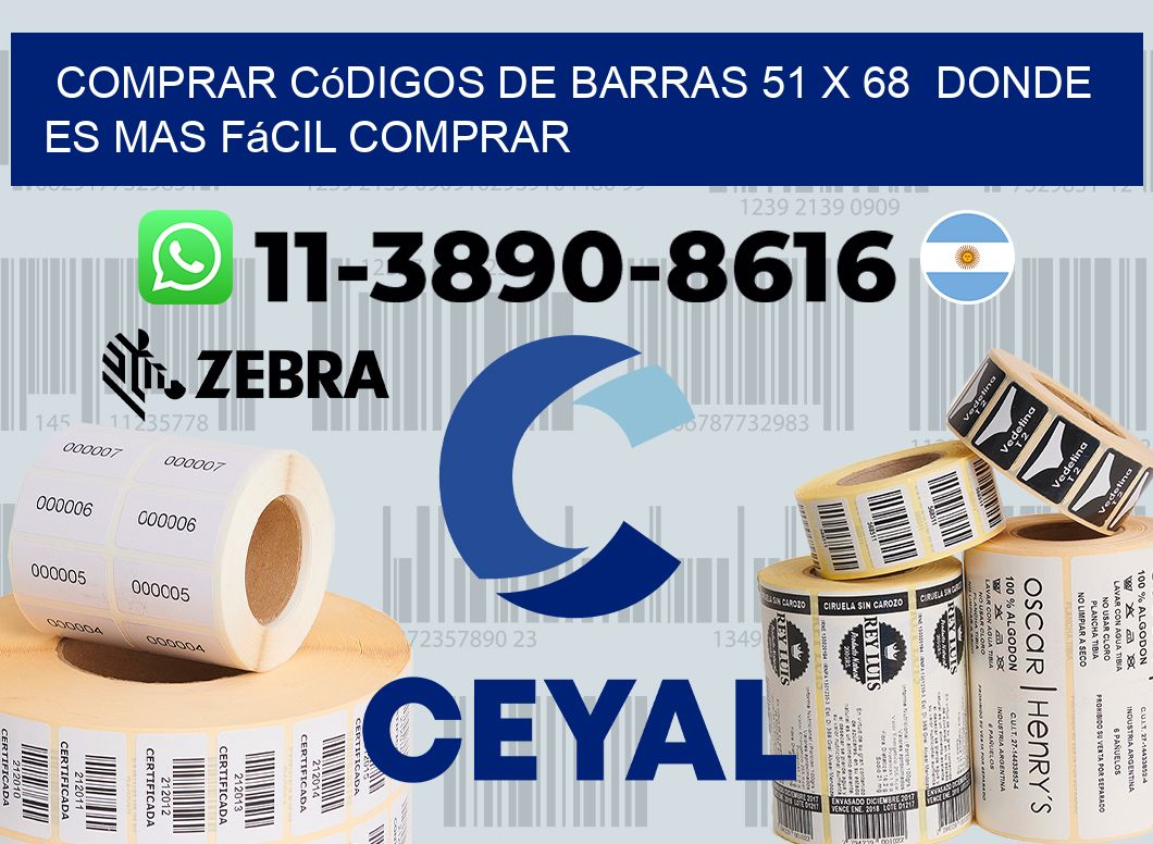 Comprar códigos de barras 51 x 68  Donde es mas fácil comprar