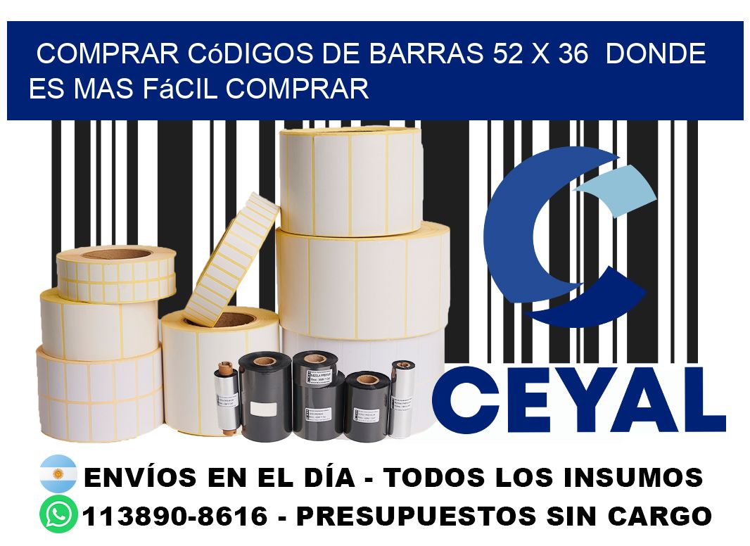 Comprar códigos de barras 52 x 36  Donde es mas fácil comprar