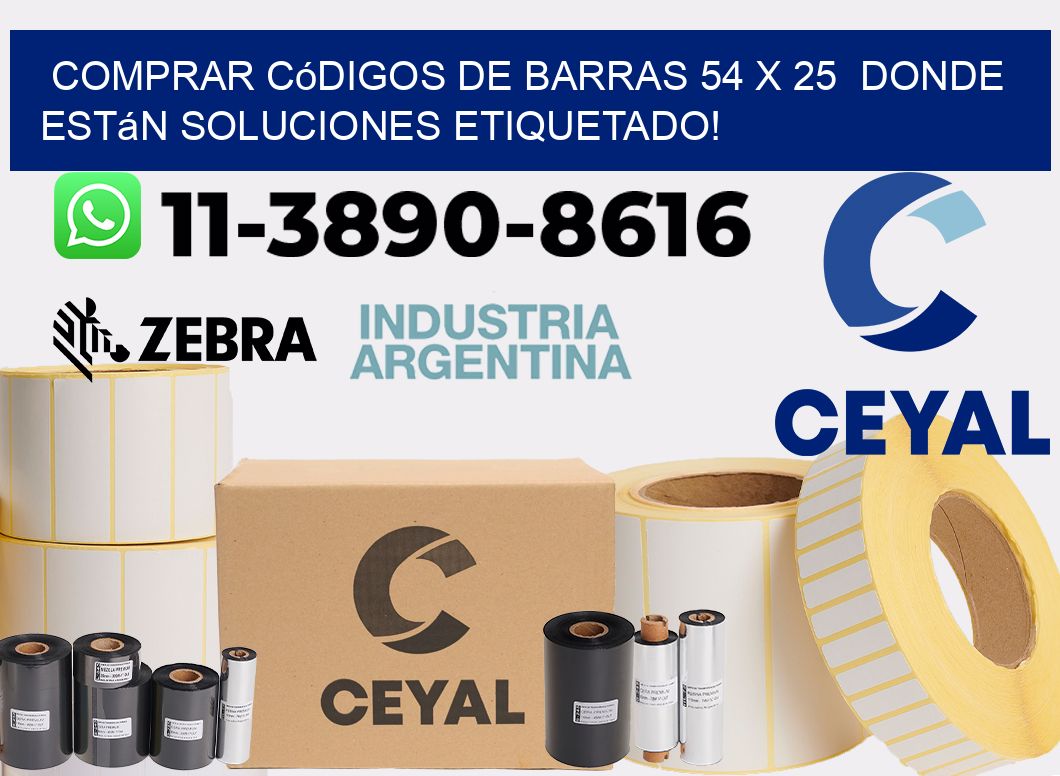 Comprar códigos de barras 54 x 25  donde están soluciones etiquetado!