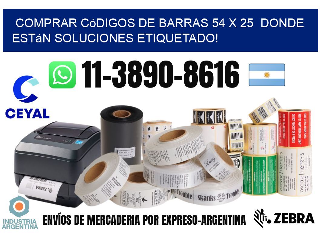 Comprar códigos de barras 54 x 25  donde están soluciones etiquetado!