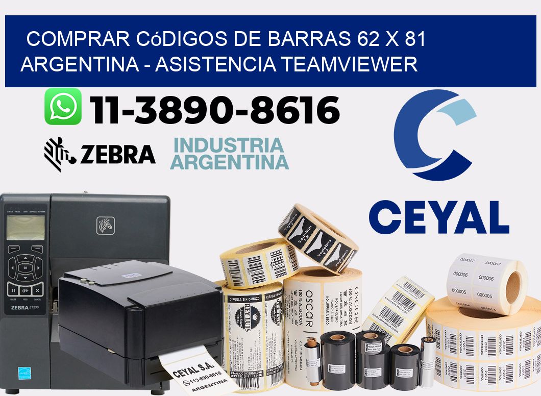Comprar códigos de barras 62 x 81 argentina - asistencia teamviewer