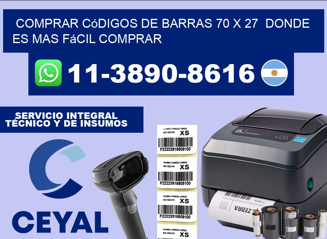 Comprar códigos de barras 70 x 27  Donde es mas fácil comprar