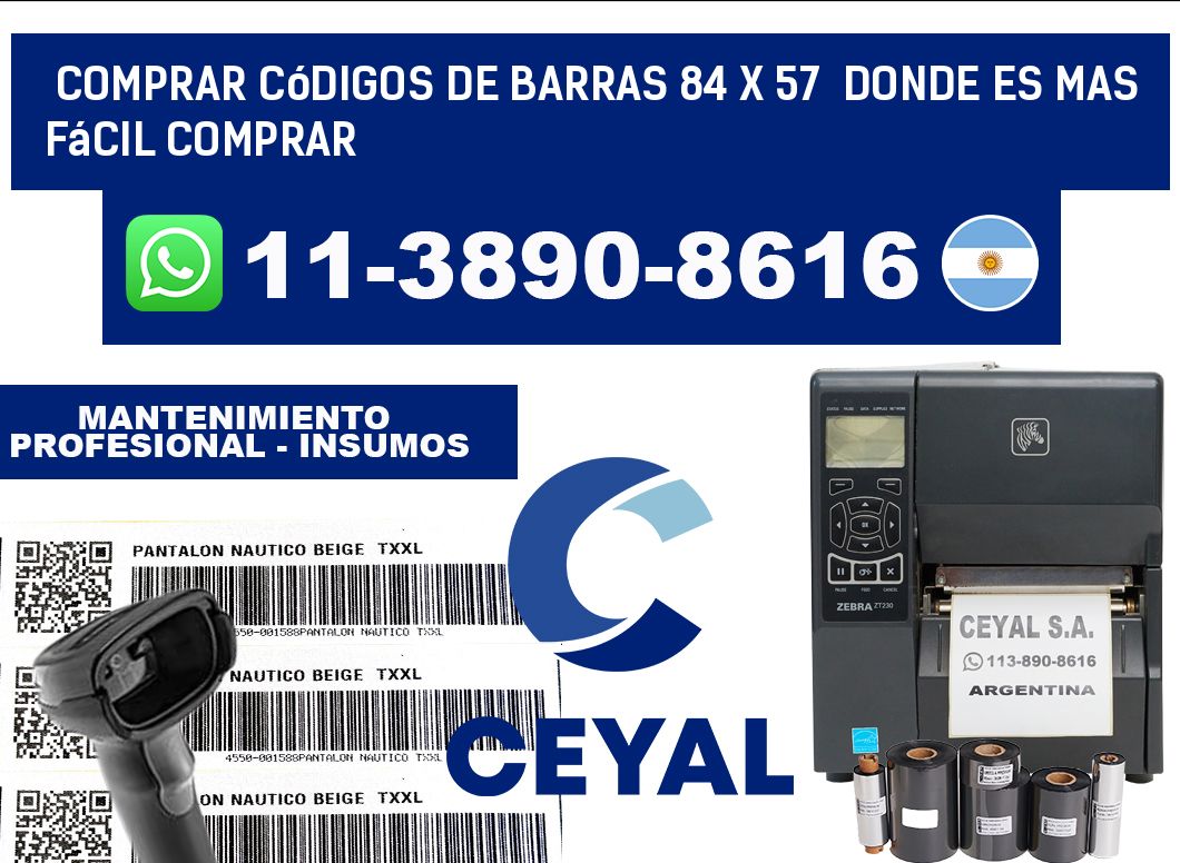 Comprar códigos de barras 84 x 57  Donde es mas fácil comprar