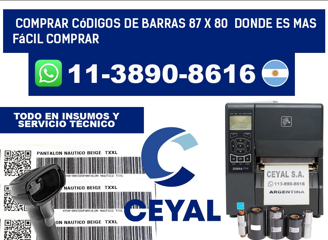 Comprar códigos de barras 87 x 80  Donde es mas fácil comprar