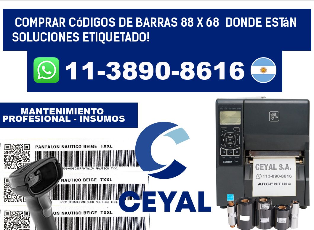 Comprar códigos de barras 88 x 68  donde están soluciones etiquetado!