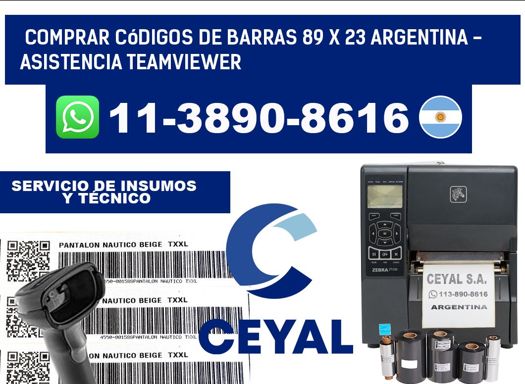 Comprar códigos de barras 89 x 23 argentina - asistencia teamviewer