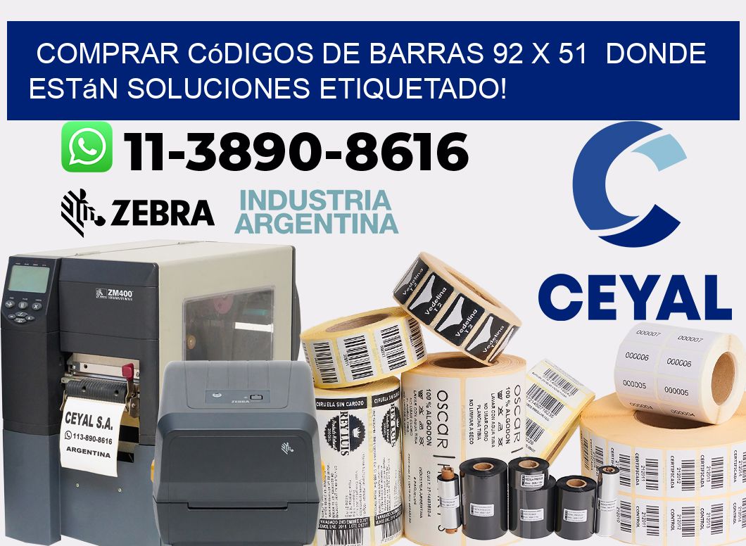 Comprar códigos de barras 92 x 51  donde están soluciones etiquetado!