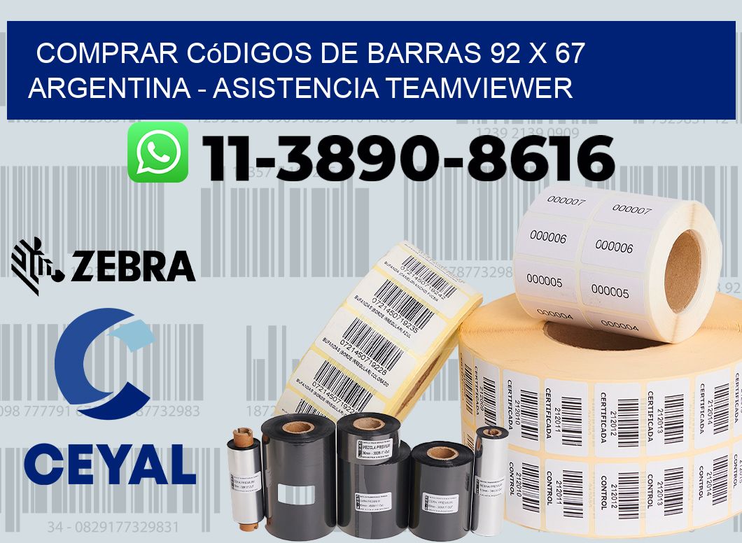 Comprar códigos de barras 92 x 67 argentina - asistencia teamviewer