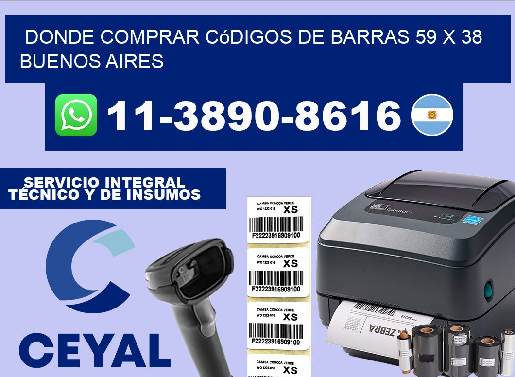 Donde Comprar códigos de barras 59 x 38  Buenos Aires