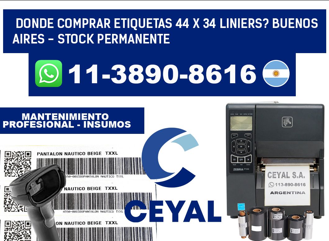 Donde Comprar etiquetas 44 x 34 LINIERS? Buenos Aires - Stock permanente