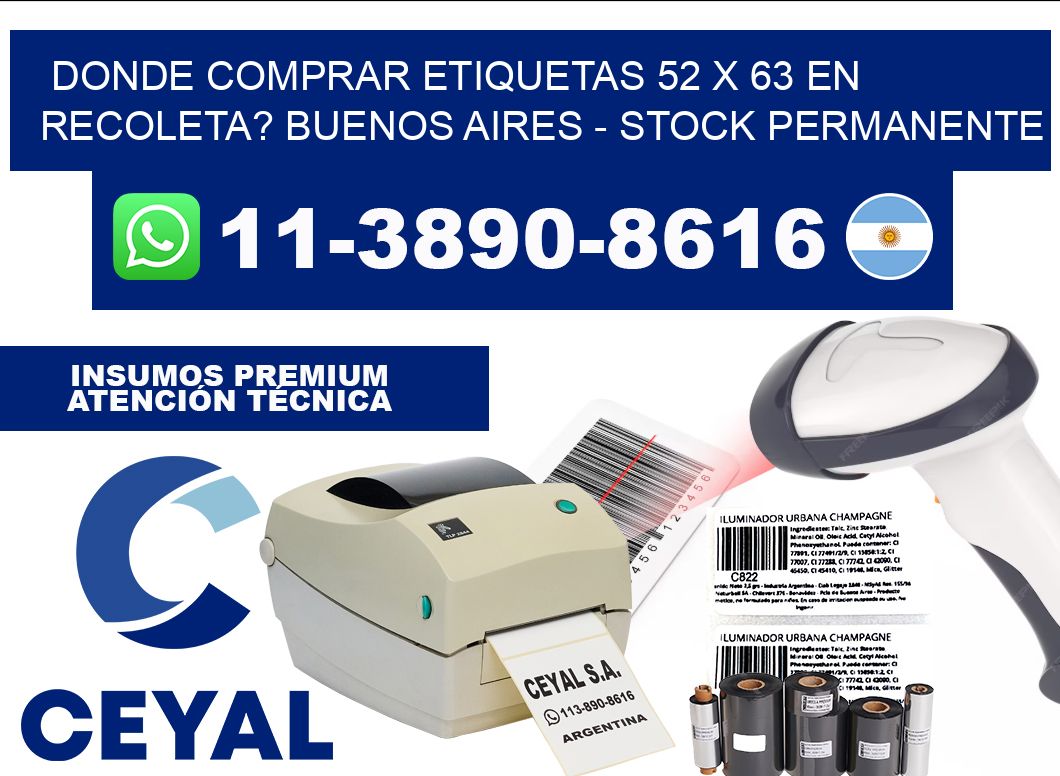 Donde Comprar etiquetas 52 x 63 en RECOLETA? Buenos Aires - Stock permanente