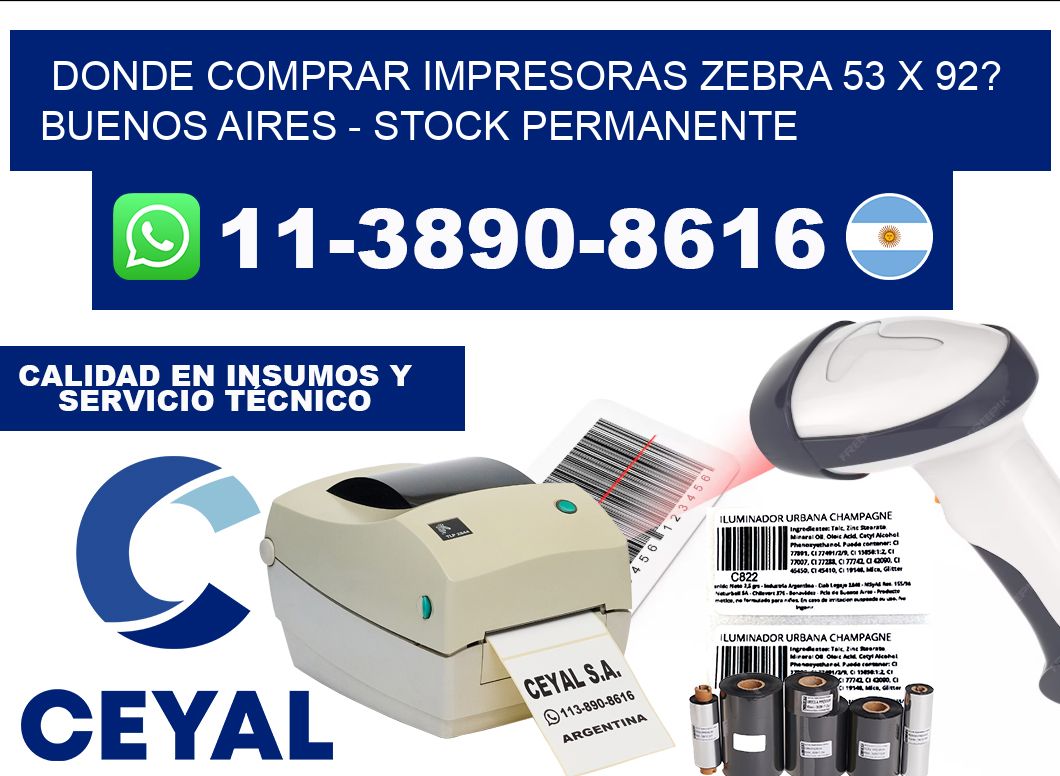 Donde Comprar impresoras zebra 53 x 92? Buenos Aires - Stock permanente
