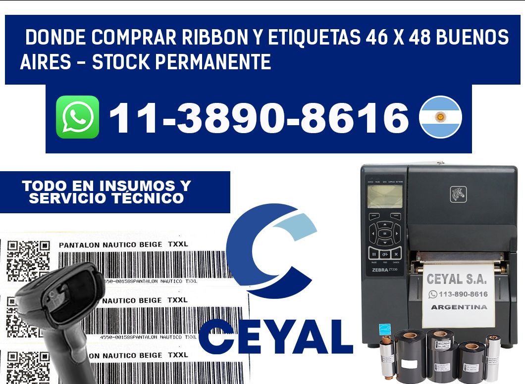 Donde Comprar ribbon y etiquetas 46 x 48 Buenos Aires - Stock permanente