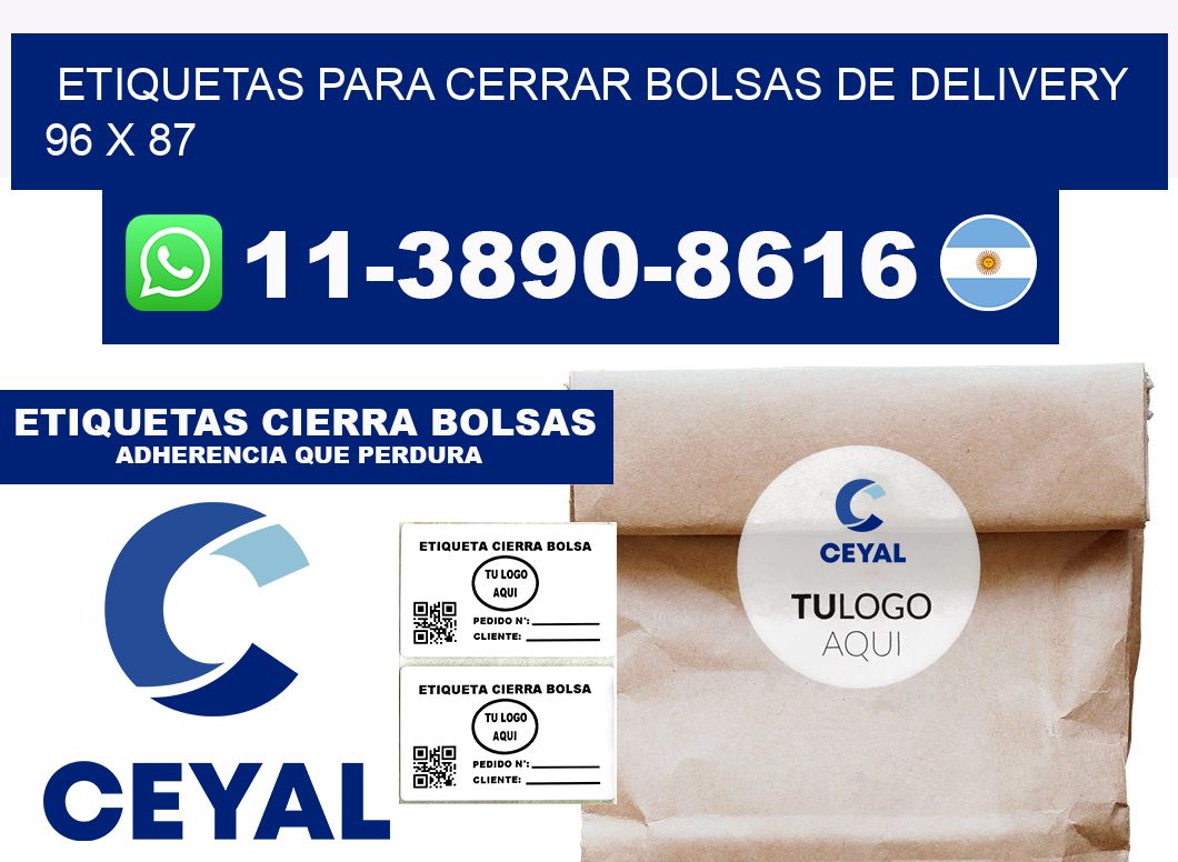ETIQUETAS PARA CERRAR BOLSAS DE DELIVERY  96 x 87