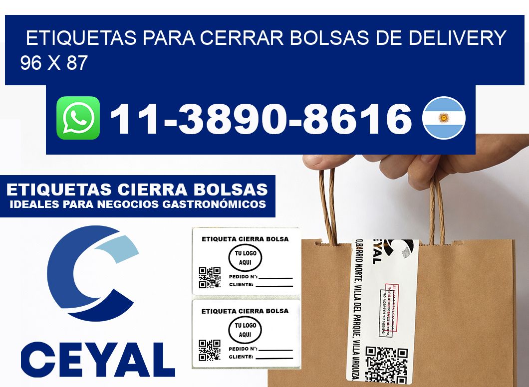ETIQUETAS PARA CERRAR BOLSAS DE DELIVERY  96 x 87