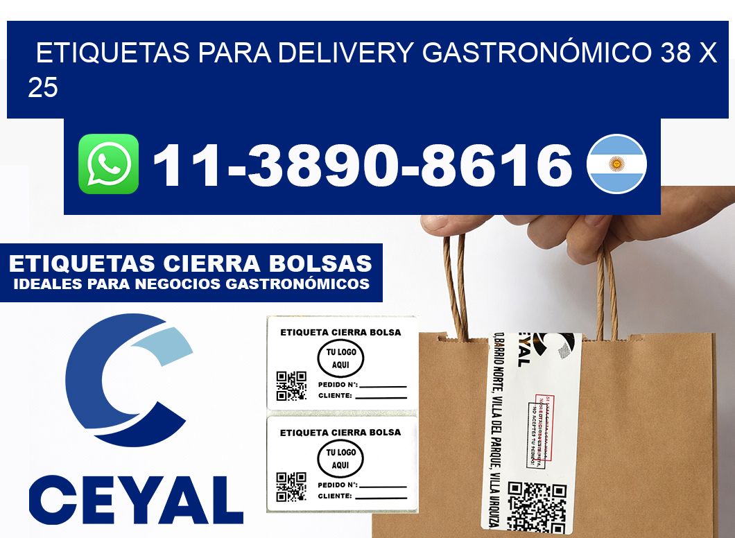 ETIQUETAS PARA DELIVERY GASTRONÓMICO 38 x 25