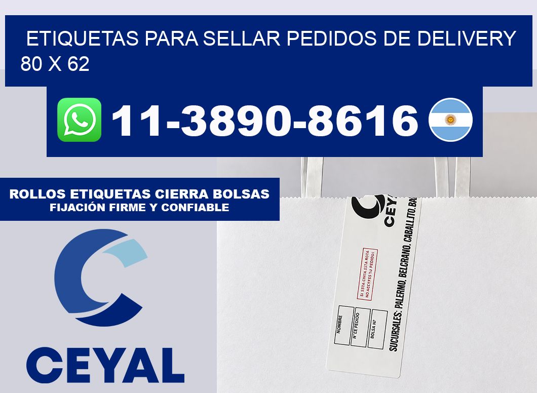 ETIQUETAS PARA SELLAR PEDIDOS DE DELIVERY 80 x 62