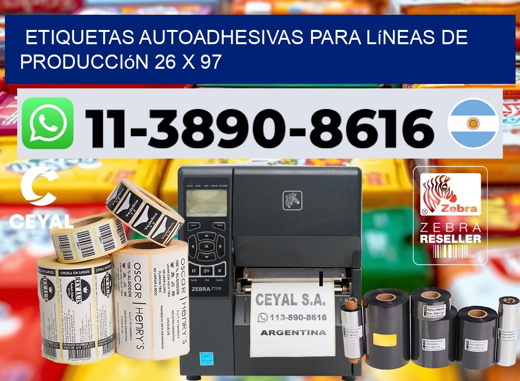 Etiquetas autoadhesivas para líneas de producción 26 x 97