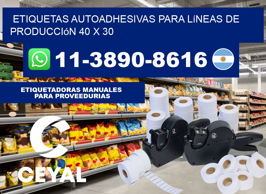 Etiquetas autoadhesivas para líneas de producción 40 x 30