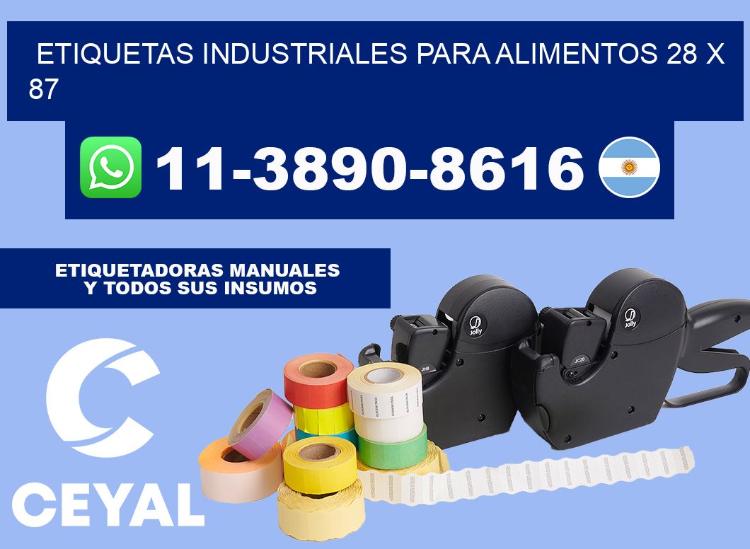 Etiquetas industriales para alimentos 28 x 87