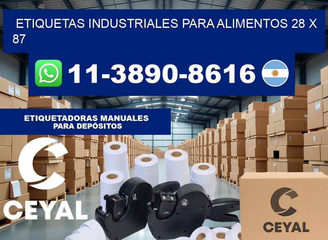 Etiquetas industriales para alimentos 28 x 87