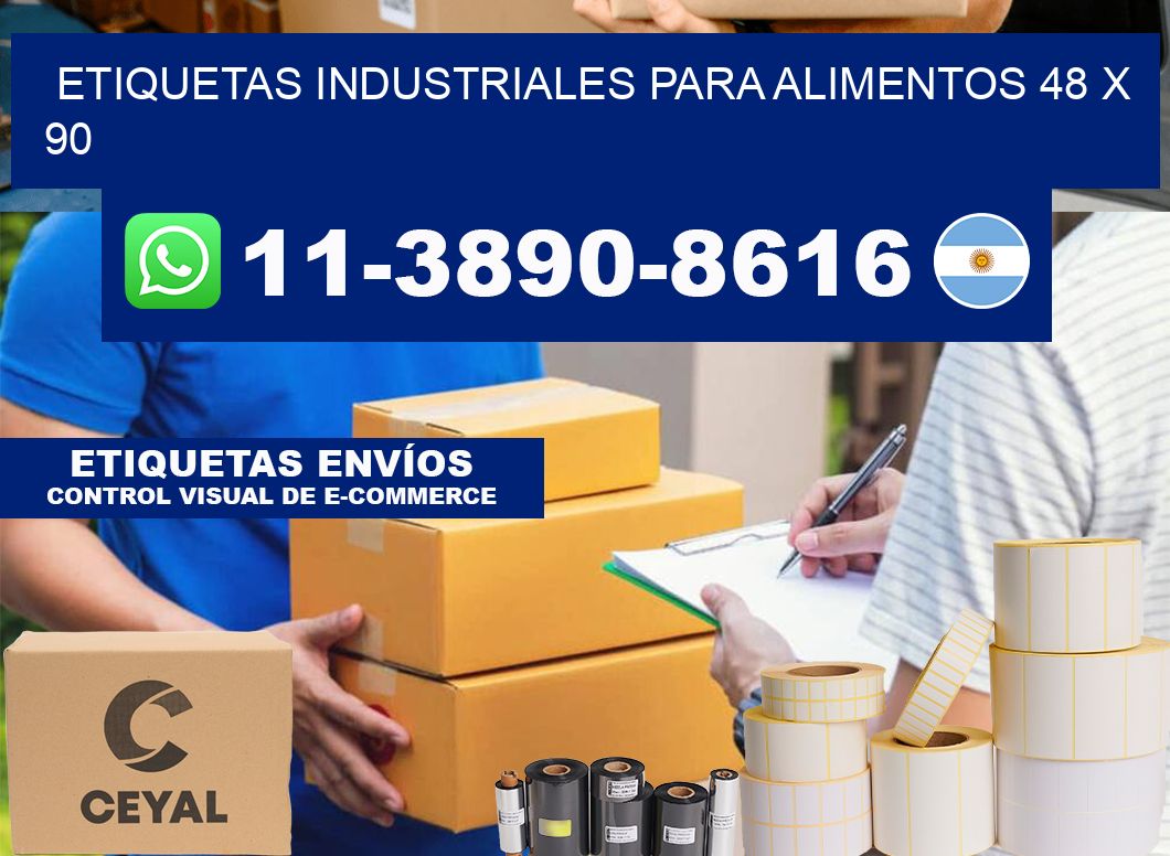 Etiquetas industriales para alimentos 48 x 90