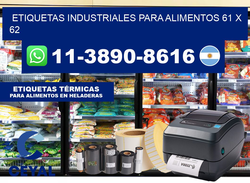 Etiquetas industriales para alimentos 61 x 62