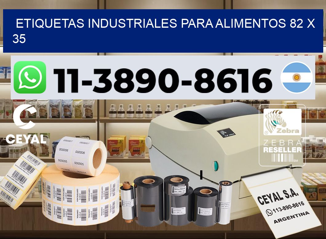 Etiquetas industriales para alimentos 82 x 35
