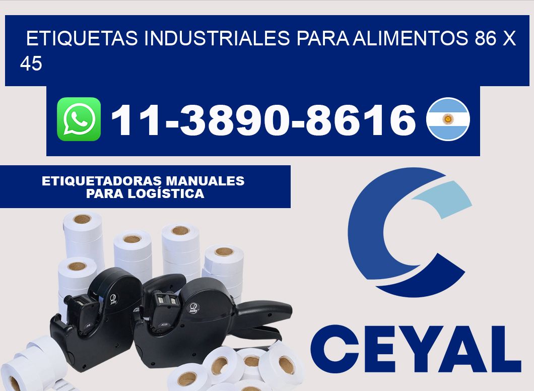 Etiquetas industriales para alimentos 86 x 45