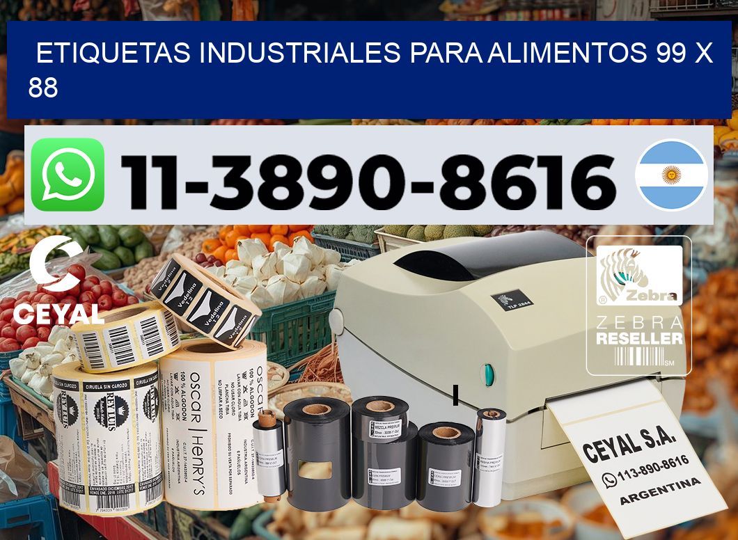 Etiquetas industriales para alimentos 99 x 88