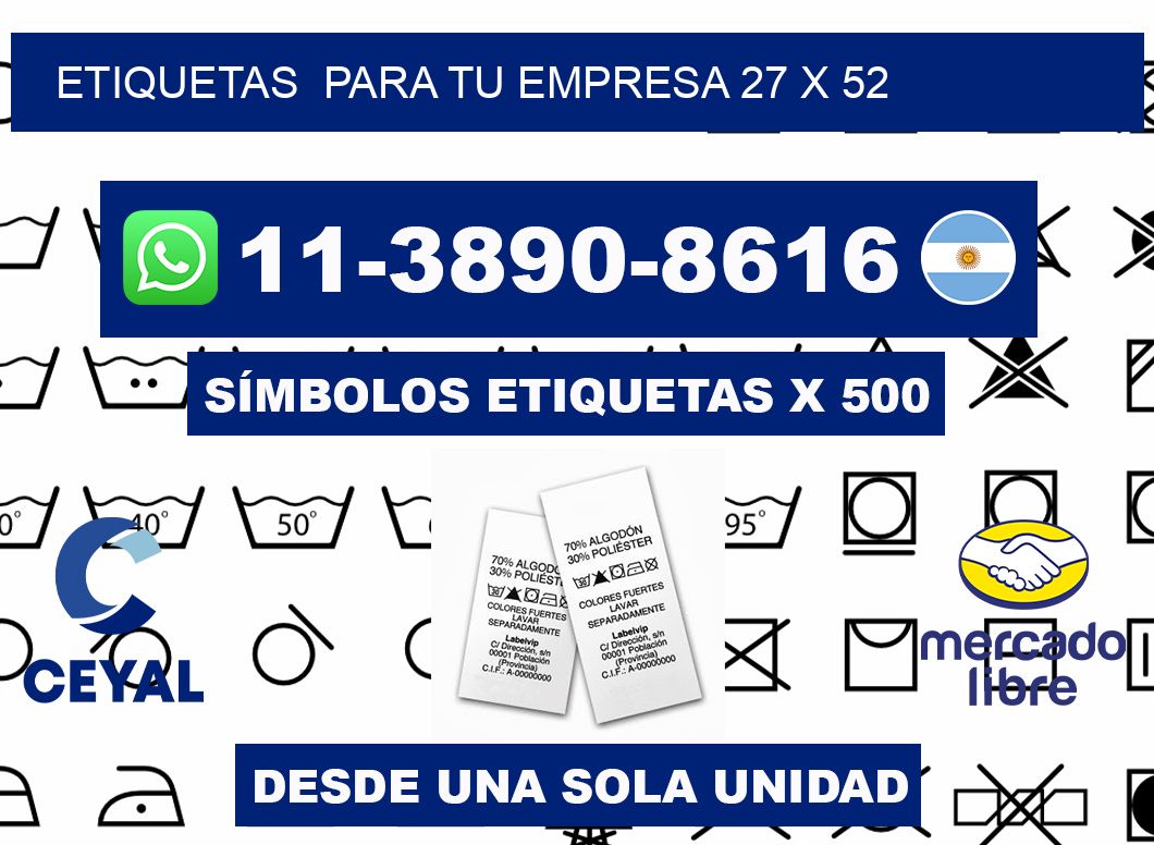 Etiquetas para tu empresa 27 x 52