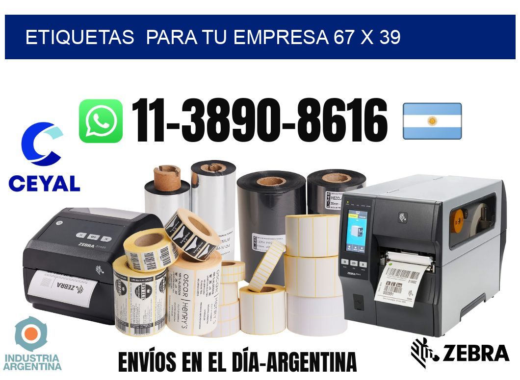 Etiquetas  para tu empresa 67 x 39