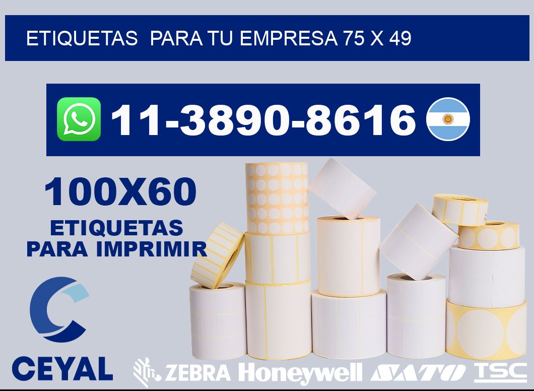 Etiquetas  para tu empresa 75 x 49